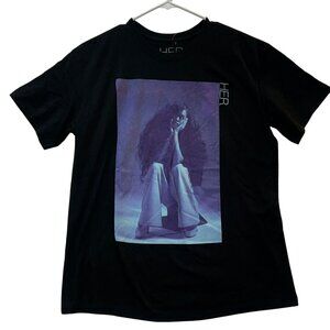 Rue21 H.E.R. Graphic T-Shirt Womens M Black Purple Portrait Crew Neck Casual NWT
